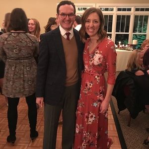 Floor-Length Floral Wrap Dress